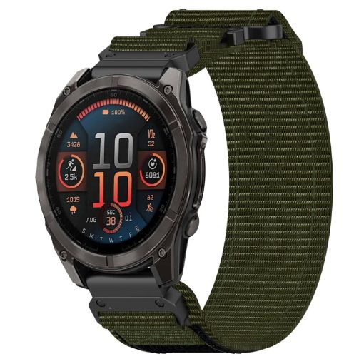 Garmin Fenix 8 AMOLED 47mm Nylon Hook and Loop Fastener Watch Band - 1