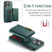 iPhone 16 Pro DG.MING M5 Series Zip RFID Multi Card Detachable Leather Phone Case Green - 7