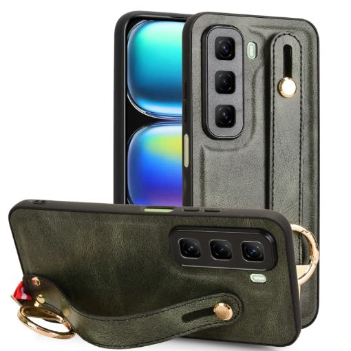 Infinix Hot 50 5G Green Leather Back Phone Case - 1