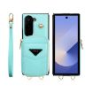 Samsung Galaxy Z Fold6 Blue Wallet Phone Case with Multi-Card Slots - 2