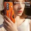 Samsung Galaxy Z Fold6 Grid Texture Wallet Phone Case - Orange - 7