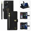Huawei P60 Pro POLA Love Wallet Leather Phone Case - Black - 1