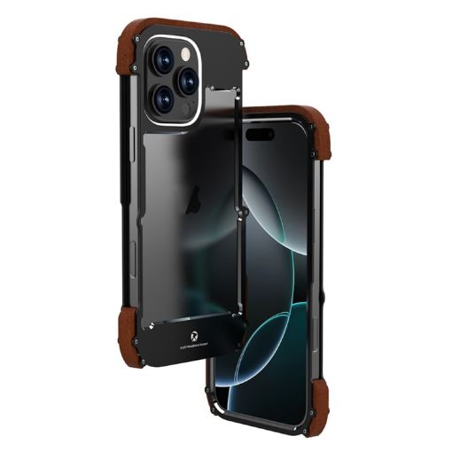 R-JUST Ironwood Hybrid Wood Phone Case for iPhone 16 Pro Max - 1