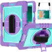 Shockproof Silicone + PC Case for iPad 9.7 - 360 Rotation, Shoulder Strap - 1