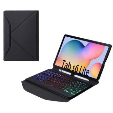 Samsung Galaxy Tab S6 Lite Bluetooth Keyboard Leather Case with Backlight - 1