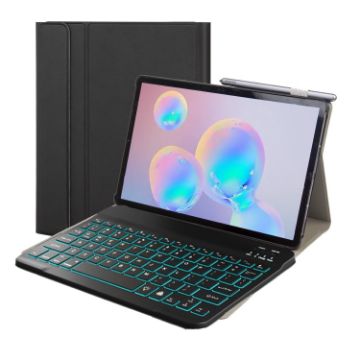 Samsung Galaxy Tab S7 T870/T875 11" Keyboard Leather Case - Black - 1