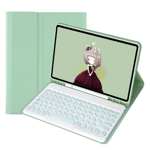 Samsung Galaxy Tab S8 11" & S7 11" Bluetooth Keyboard Case - Light Green - 1