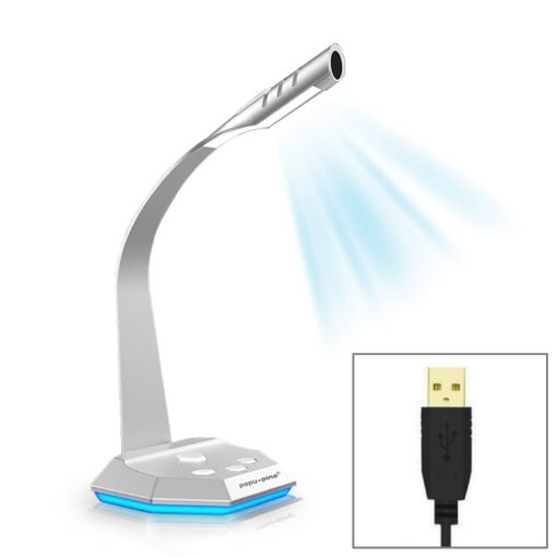 K3 Desktop Omnidirectional USB Dual Mic Condenser Microphone Silver - 1
