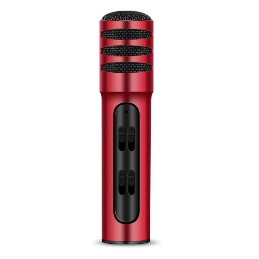 BGN-C7 Condenser Microphone Dual Mobile Phone Karaoke Live Singing Microphone (Red) - 1