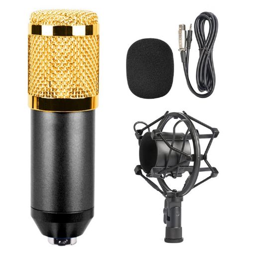 BM-800 Studio Condenser Microphone with Shock Mount - Black - 1