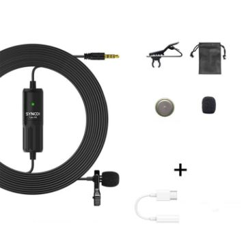 SYNCO S8 Lavalier Live Wired Microphone Black - Type-C - 1