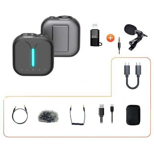 Outdoor Wireless Lavalier Microphone with Noise-Cancelling Technology - 1
