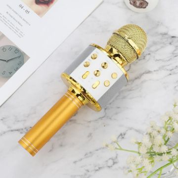 WS-858L LED Wireless Capacitance Microphone - Gold - 1