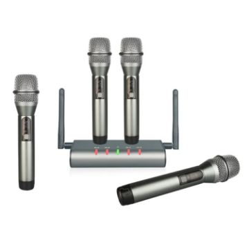 XTUGA U-F4600 4-Channel UHF Wireless Microphone System with 4 Handheld Mic - 1