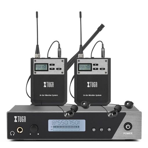 XTUGA IEM1100 Wireless In Ear Monitor System - 2 BodyPacks (AU Plug) - 1