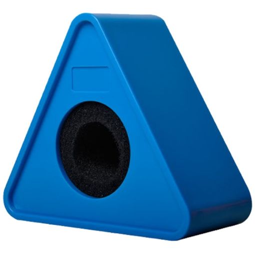 Interview Microphone Logo Flag Station - Triangular Blue - 1