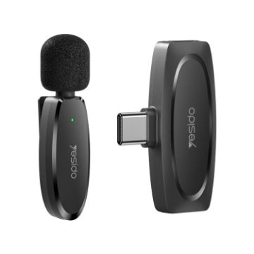 YESIDO KR11 Wireless Lavalier Microphone - Black - 1
