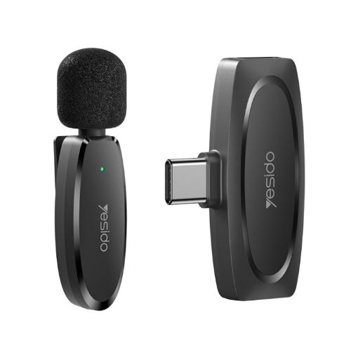 YESIDO KR11 Wireless Lavalier Microphone - Black - 1
