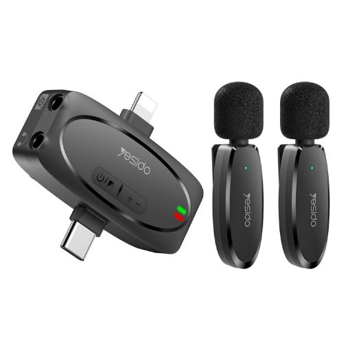 YESIDO KR15 Dual Wireless Lavalier Microphone with Receiver - 1