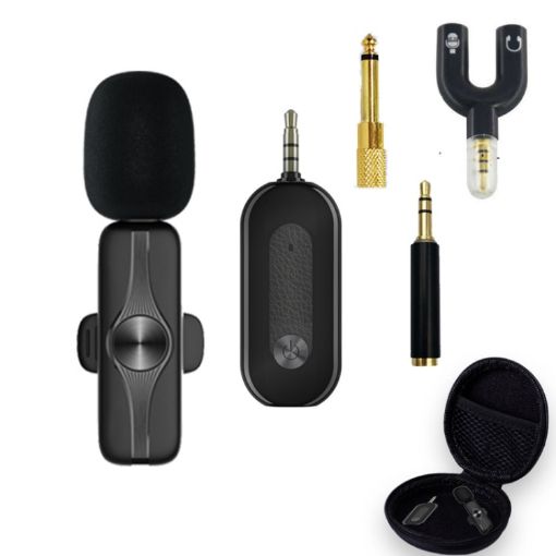 Elebest 3.5mm Wireless Lavalier Microphone Mini Clip-On Mic - 1