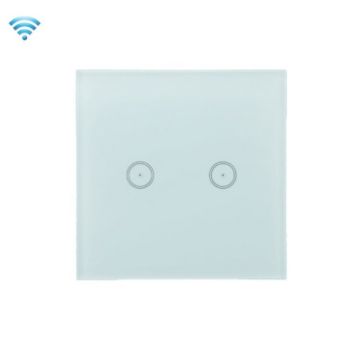 2-Gang Zigbee WiFi Wall Touch Switch, Voice & Mobile Control - 1