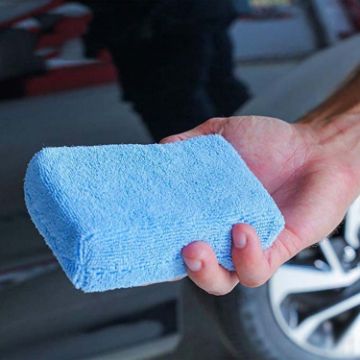 Microfiber Car Washing Polishing Sponge Towel 3cm Thick (12x8x4cm) - 1