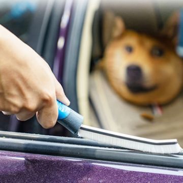 Blue Car Window Door Corner Crevice Cleaning Brush - 1