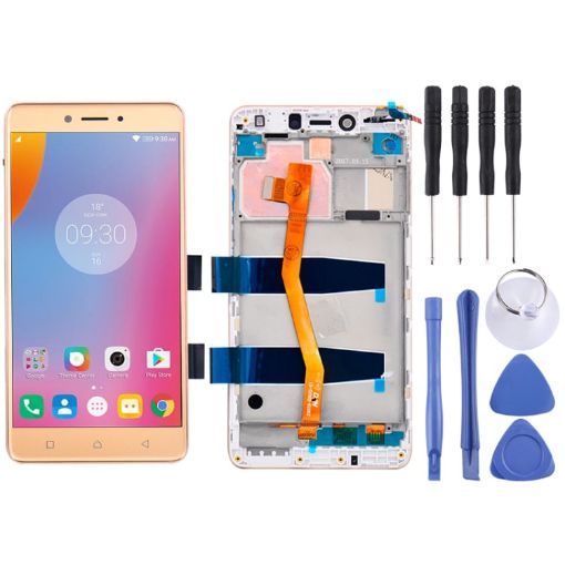 Gold LCD Screen Assembly for 5.5" Lenovo K6 Note K53a48 with Frame - 1