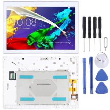 OEM LCD Screen for Lenovo Tab 2 A10-70 Series with Frame (White) - 1