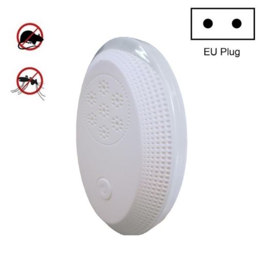 Ultrasonic Mosquito Rat Repellent Night Light, EU Plug, Pearl White - 1