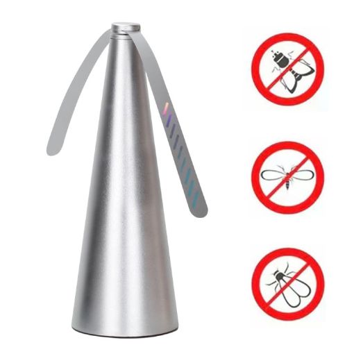 Silver Multifunctional Fan Blade Fly Catcher & Mosquito Repellent, 9x9x25cm - 1