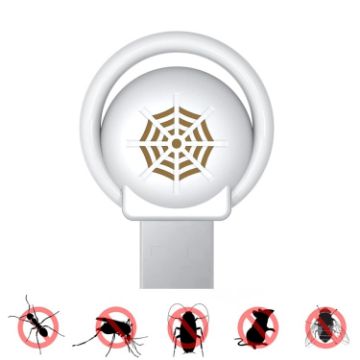 USB Car Mouse and Mosquito Repellent with Atmosphere Light (White) - 1