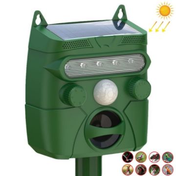 Solar Ultrasonic Outdoor Animal and Bird Repeller, Mouse Deterrent - 1