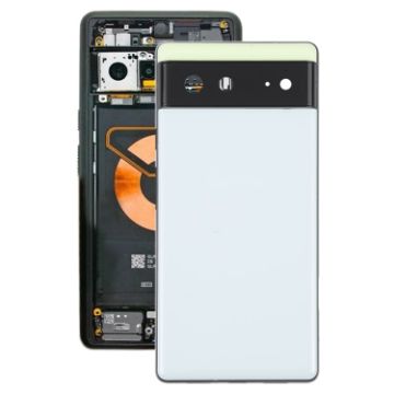 Pixel 6 Battery Back Cover with Middle Frame - White - 1