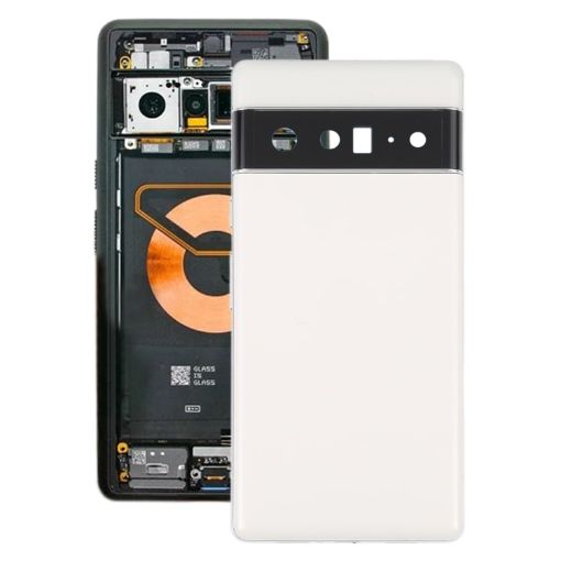 Google Pixel 6 Pro White Battery Back Cover with Middle Frame - 1