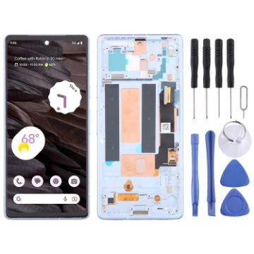 Pixel 7A G82U8 Blue OLED LCD Screen Digitizer Assembly with Frame - 1