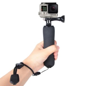 Bobber Floating Handle Grip with Strap for Action Cameras (Black) - 1