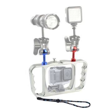 PULUZ Diving Light Arm CNC Aluminum Mount for Action Cameras (Silver) - 1