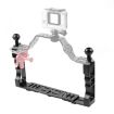 PULUZ Adjustable Dual Hand-held CNC Aluminum Underwater Lamp Holder - 6