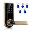 Red Bronze Zinc Alloy Electronic Door Lock with Key & Sensor - 1