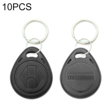 125KHz TK/EM4100 Proximity ID Card Keychain (10 PCS, Black) - 1