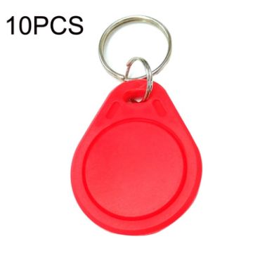 10PCS Access Control Card M1 Fudan RFID 13.56MHz Keyfob (Red) - 1