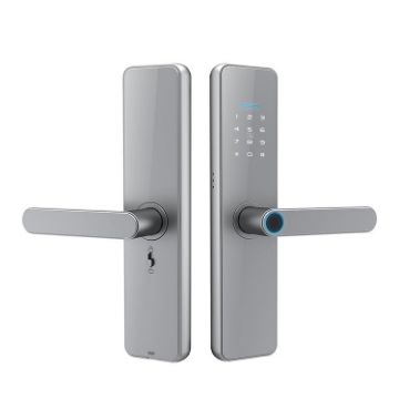 Tuya C91 Silver Smart WiFi Fingerprint Password Door Lock - 1