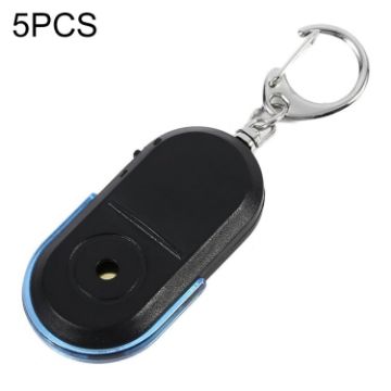 Portable Wireless Key Finder with Whistle Sound & LED Light, 5 PCS Blue - 1
