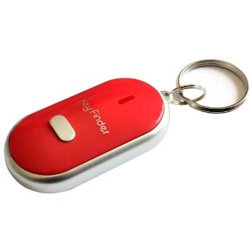 Red Mini LED Whistle Key Finder Flashing Beeping Locator Keyring - 1