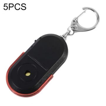 5 PCS Red Wireless Key Finder LED Light Whistle Sound Alarm Locator - 1