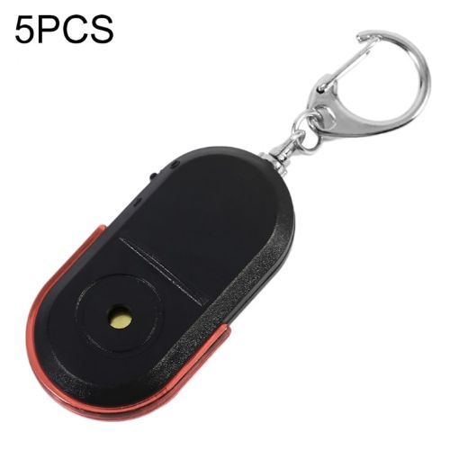 5 PCS Red Wireless Key Finder LED Light Whistle Sound Alarm Locator - 1
