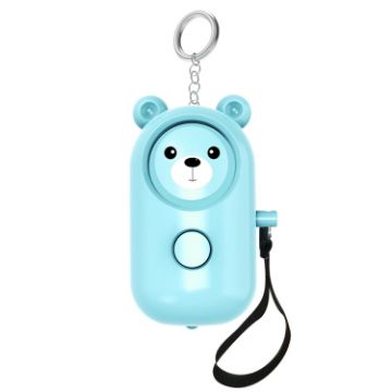 Bear Style Light Blue 130dB LED Personal Alarm Self-defense Tool - 1