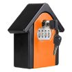 Hut Shape Password Lock Storage Box, 1 Key, Orange - 3