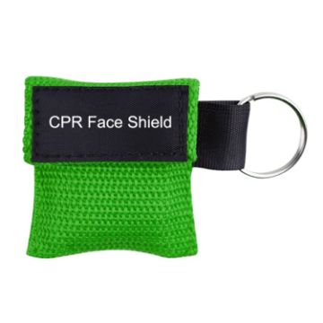 Green CPR Emergency Face Shield Mask Key Ring Breathing Mask - 1